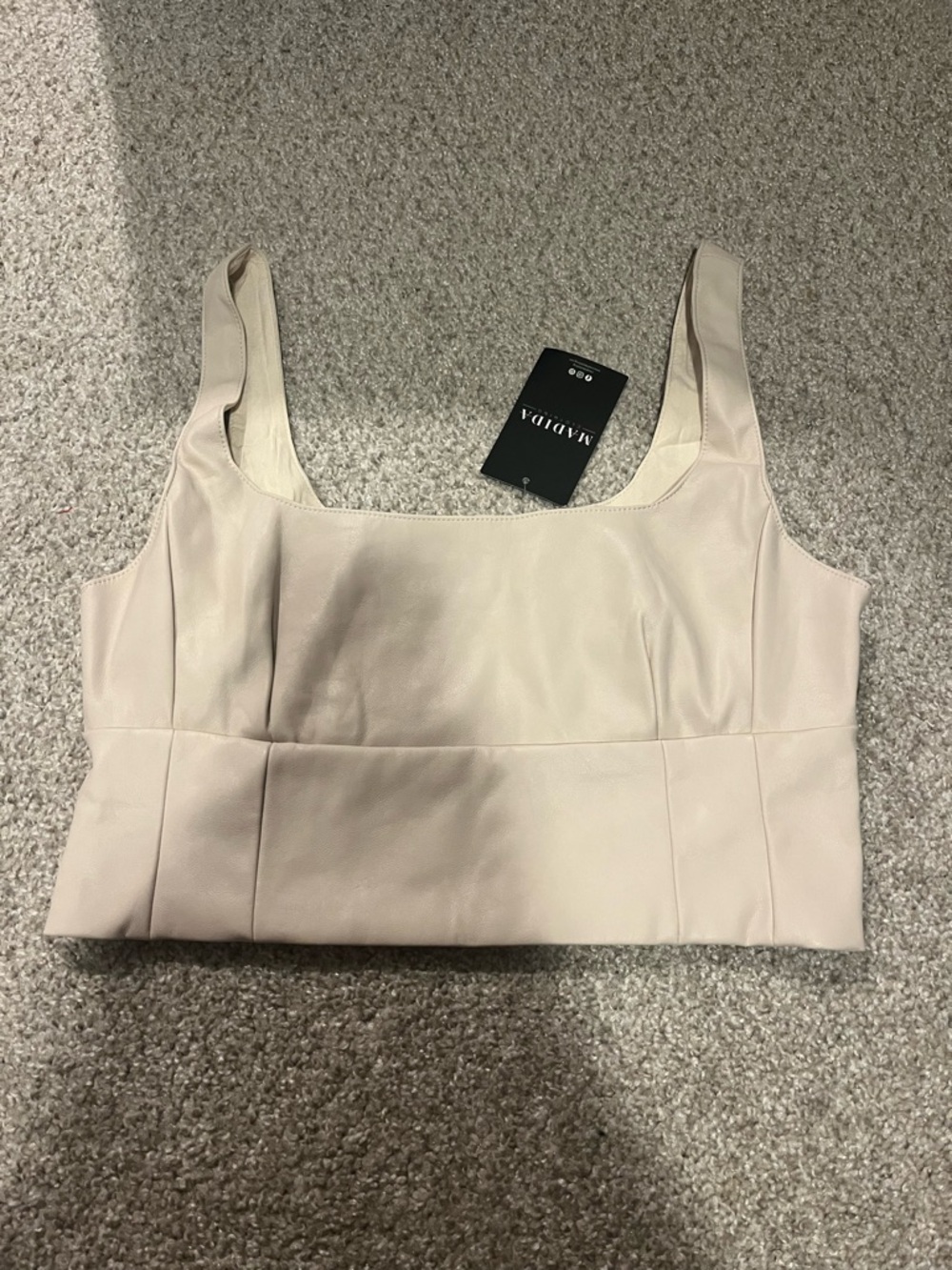 naked wardrobe Cream Square-Neck Crop Top